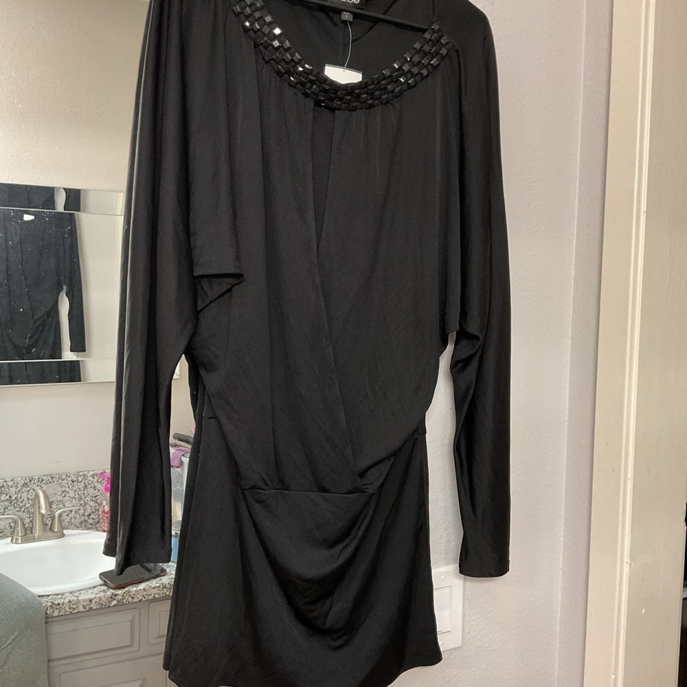 bebe Elegant Black Long Sleeve Dress